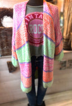 Lade das Bild in den Galerie-Viewer, Kuschelige Strickjacke Pastellfarben  Länge ca 105cm
